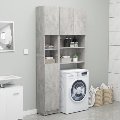 Dealsmate  Washing Machine Cabinet Set Concrete Grey Chipboard