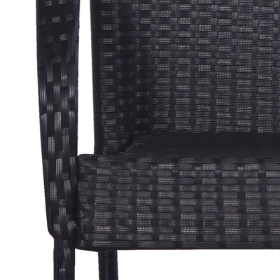 Dealsmate  Stackable Outdoor Chairs 6 pcs Poly Rattan Black