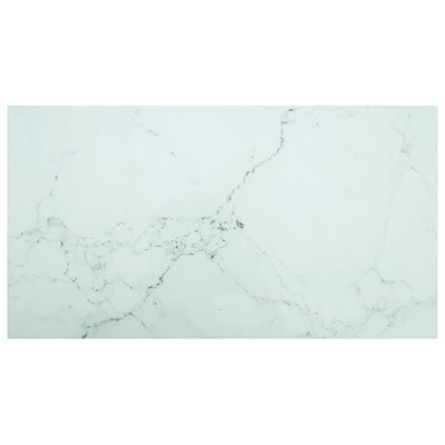 Dealsmate  Table Top White 120x65 cm 8mm Tempered Glass with Marble Design