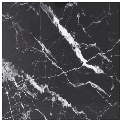 Dealsmate  Table Top Black 30x30 cm 6 mm Tempered Glass with Marble Design
