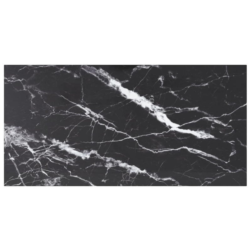 Dealsmate  Table Top Black 100x50 cm 6mm Tempered Glass with Marble Design