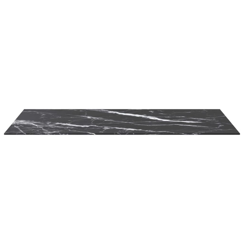 Dealsmate  Table Top Black 100x50 cm 6mm Tempered Glass with Marble Design