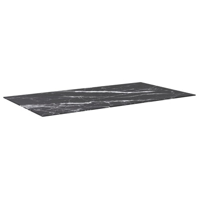 Dealsmate  Table Top Black 120x65 cm 8mm Tempered Glass with Marble Design