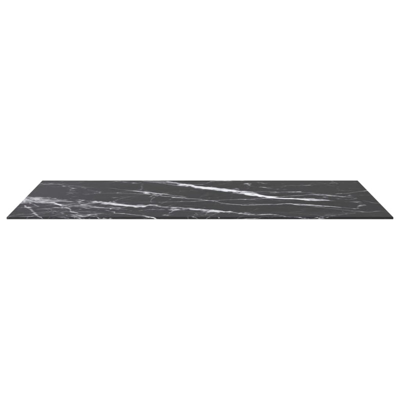 Dealsmate  Table Top Black 120x65 cm 8mm Tempered Glass with Marble Design