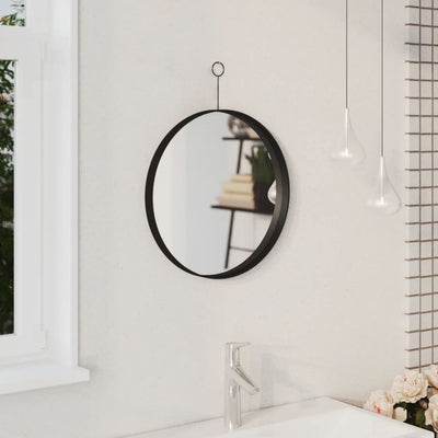 Dealsmate  Hanging Mirror with Hook Black 40 cm