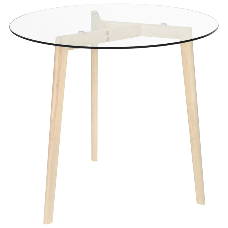 Dealsmate  Dining Table Transparent 80 cm Tempered Glass