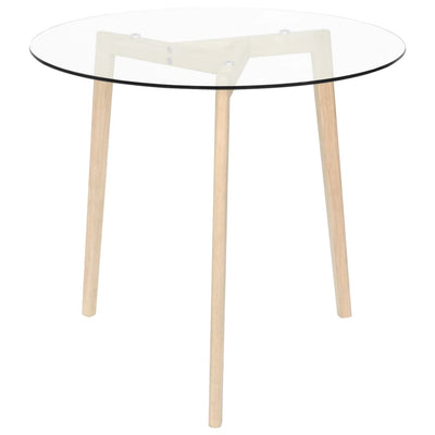 Dealsmate  Dining Table Transparent 80 cm Tempered Glass