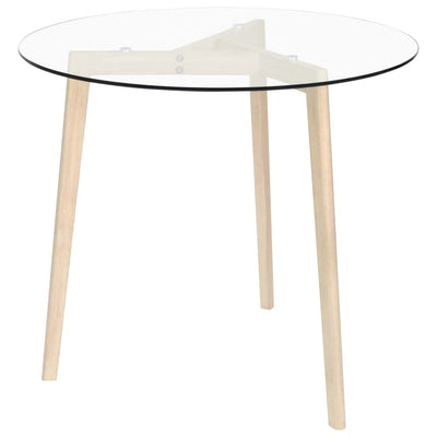 Dealsmate  Dining Table Transparent 80 cm Tempered Glass