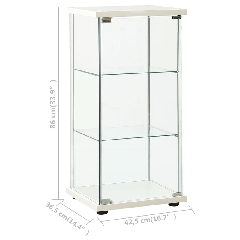 Dealsmate  Storage Cabinet Tempered Glass White