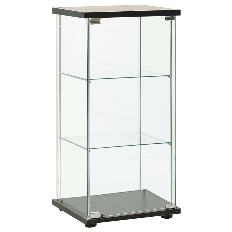 Dealsmate  Storage Cabinet Tempered Glass Black