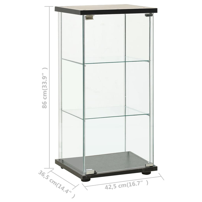 Dealsmate  Storage Cabinet Tempered Glass Black