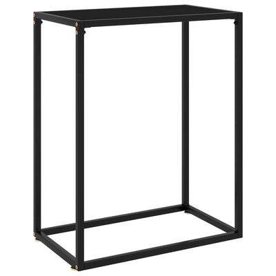 Dealsmate  Console Table Black 60x35x75 cm Tempered Glass