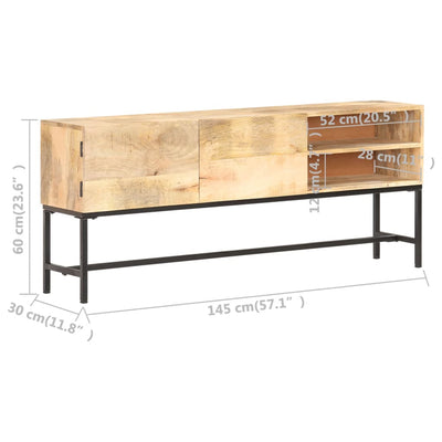 Dealsmate  Sideboard 145x30x60 cm Solid Mango Wood