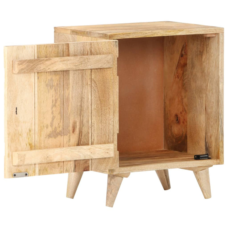 Dealsmate  Carved Bedside Cabinet 40x30x50 cm Solid Mango Wood