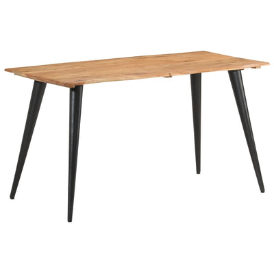 Dealsmate  Dining Table with Live Edges 140x60x75 cm Solid Acacia Wood