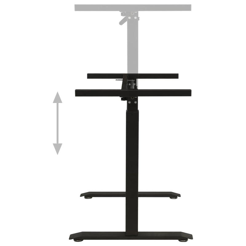Dealsmate  Manual Height Adjustable Standing Desk Frame Hand Crank Black
