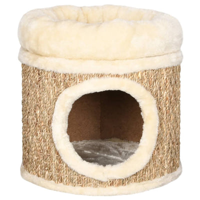 Dealsmate  Cat House with Luxury Cushion 33 cm Seagrass