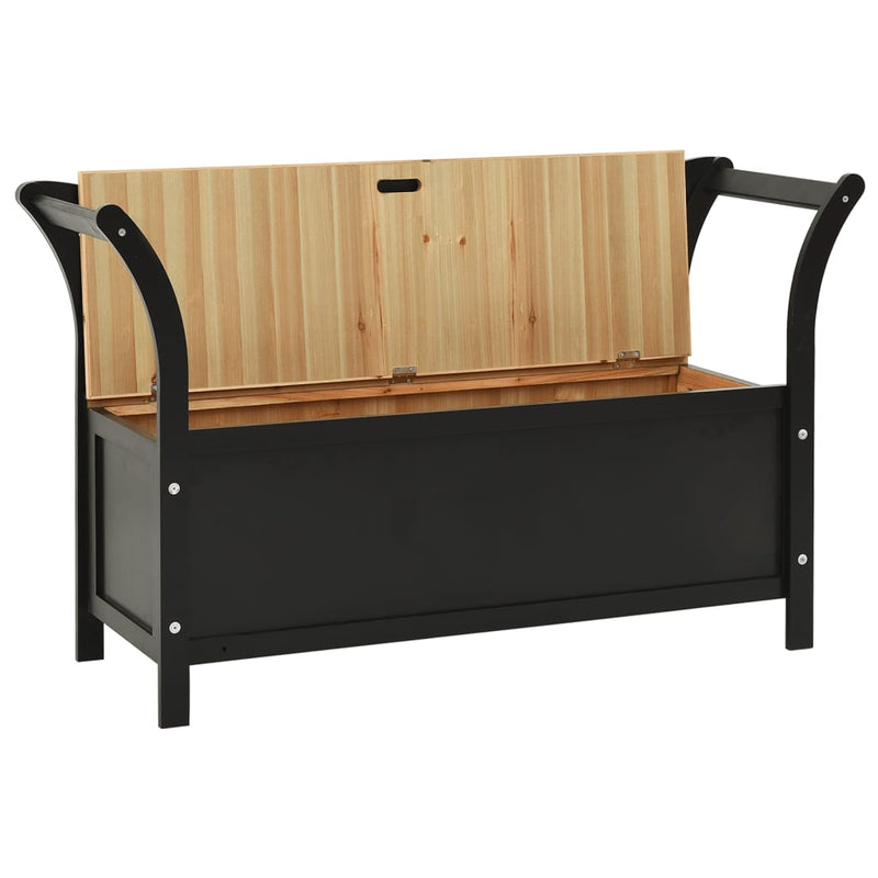 Dealsmate  Storage Bench 126 cm Black Solid Fir Wood