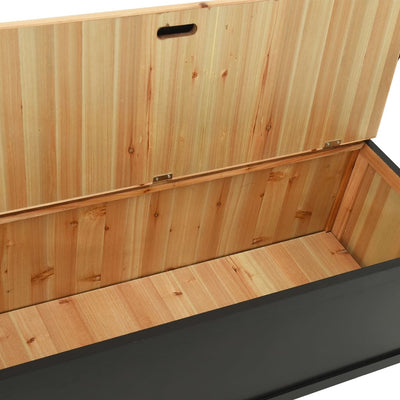 Dealsmate  Storage Bench 126 cm Black Solid Fir Wood