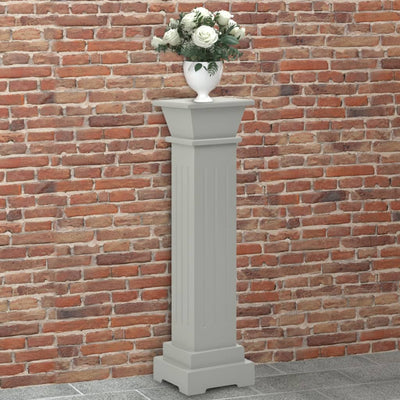 Dealsmate  Classic Square Pillar Plant Stand Grey 17x17x66 cm MDF