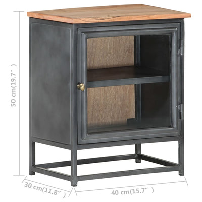 Dealsmate  Bedside Cabinet Grey 40x30x50 cm Solid Acacia Wood