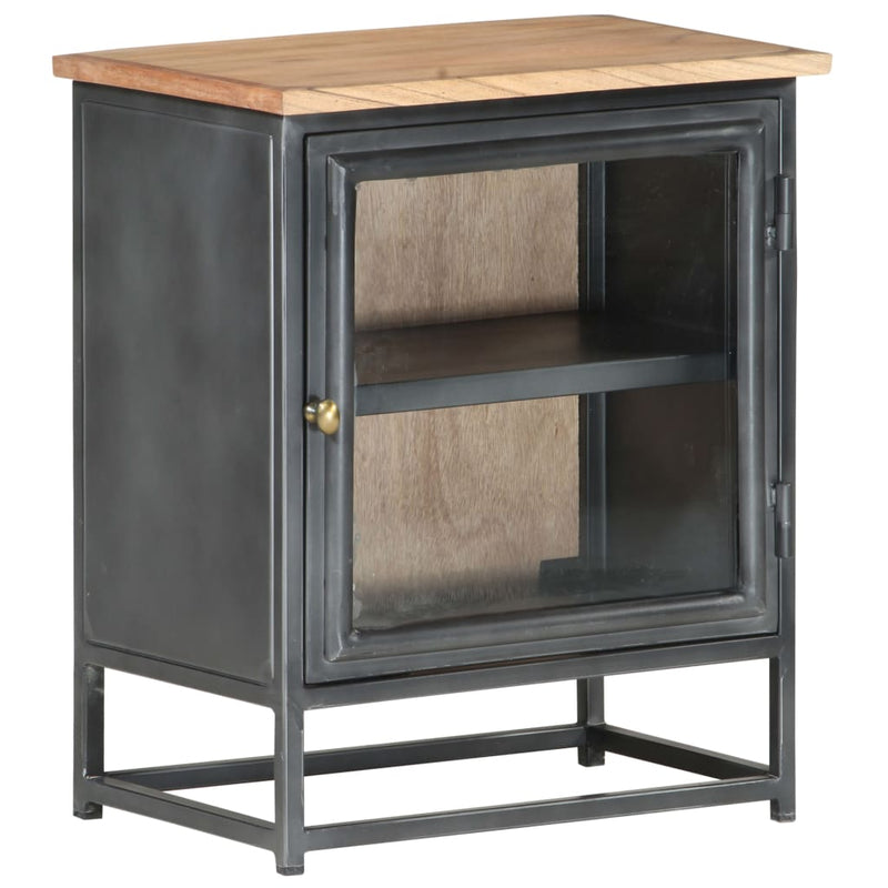 Dealsmate  Bedside Cabinet Grey 40x30x50 cm Solid Acacia Wood