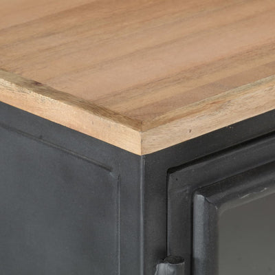 Dealsmate  Sideboard Grey 100x30x70 cm Solid Acacia Wood
