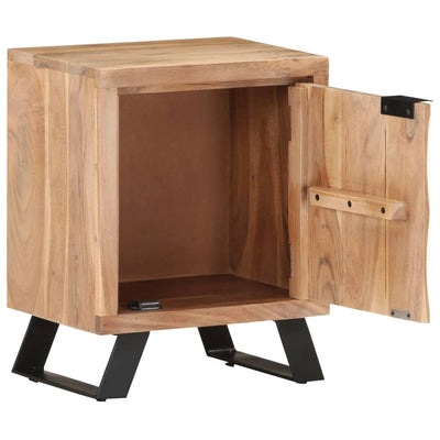 Dealsmate  Bedside Cabinet 40x30x50 cm Solid Acacia Wood with Live Edges