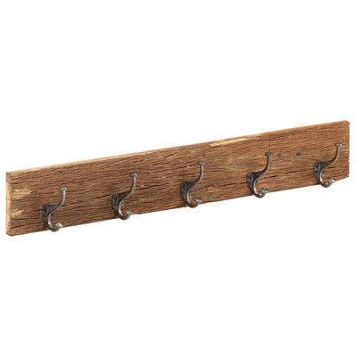 Dealsmate  Hall Hanger with 5 Hooks 100x2.5x15 cm Solid Reclaimed Wood