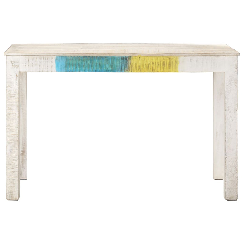 Dealsmate  Dining Table White 120x60x76 cm Solid Mango Wood