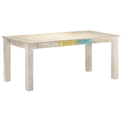 Dealsmate  Dining Table White 180x90x76 cm Solid Mango Wood