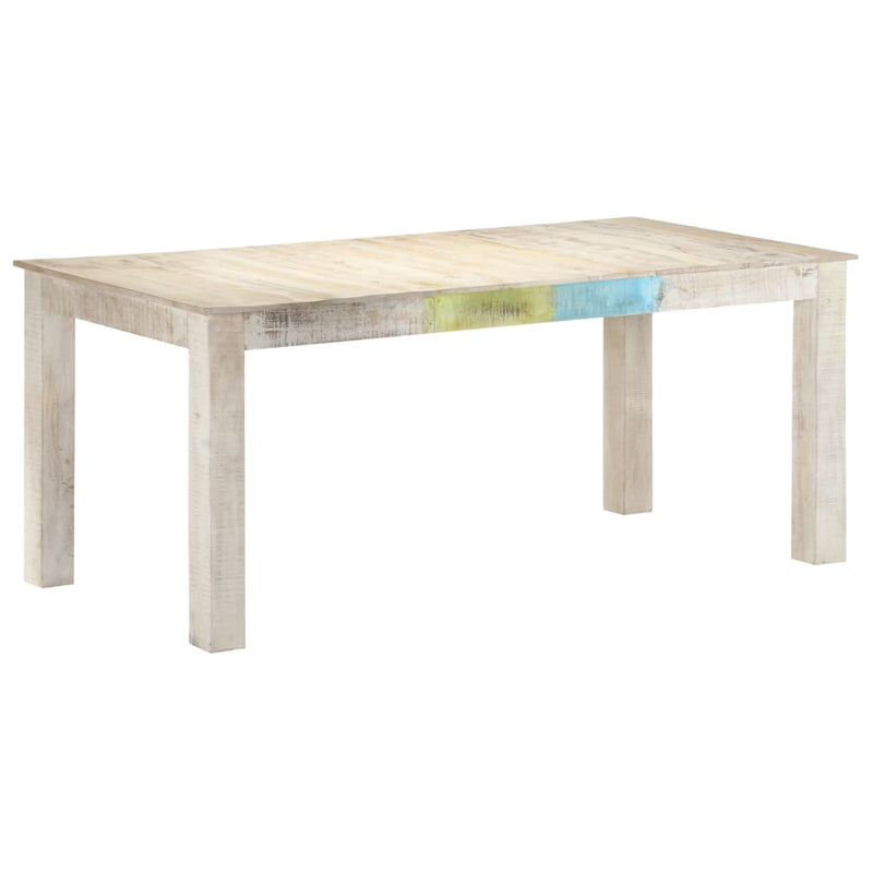 Dealsmate  Dining Table White 180x90x76 cm Solid Mango Wood