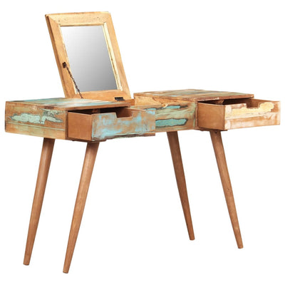 Dealsmate  Dressing Table with Mirror 112x45x76 cm Solid Reclaimed Wood