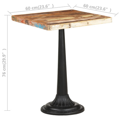 Dealsmate  Bistro Table 60x60x76 cm Solid Reclaimed Wood