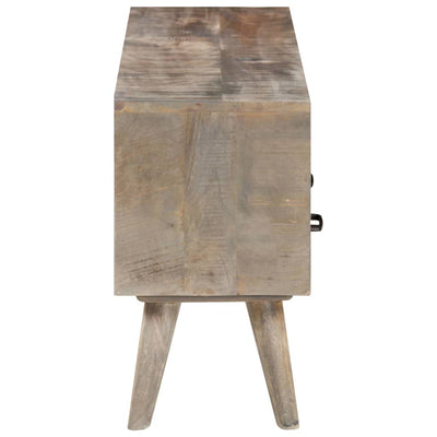 Dealsmate  TV Cabinet Grey 130x35x51 cm Solid Rough Mango Wood
