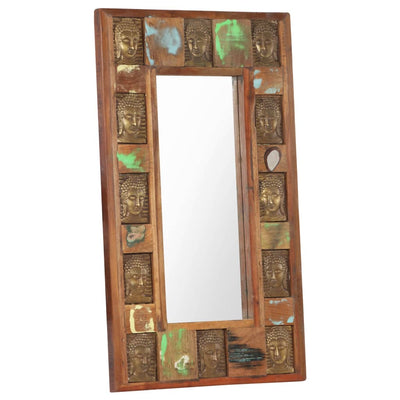 Dealsmate  Mirror with Buddha Cladding 50x80 cm Solid Reclaimed Wood