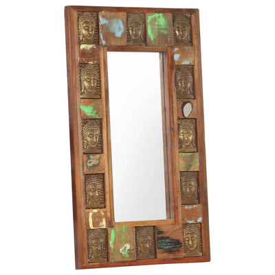 Dealsmate  Mirror with Buddha Cladding 50x80 cm Solid Reclaimed Wood