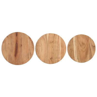 Dealsmate  Side Tables 3 pcs Solid Acacia Wood
