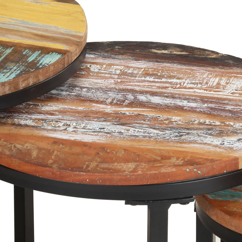 Dealsmate  Side Tables 3 pcs Solid Reclaimed Wood