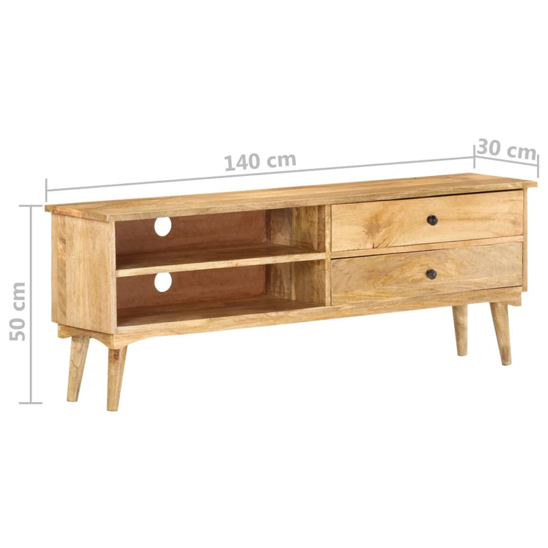 Dealsmate  TV Cabinet 140x30x50 cm Solid Mango Wood