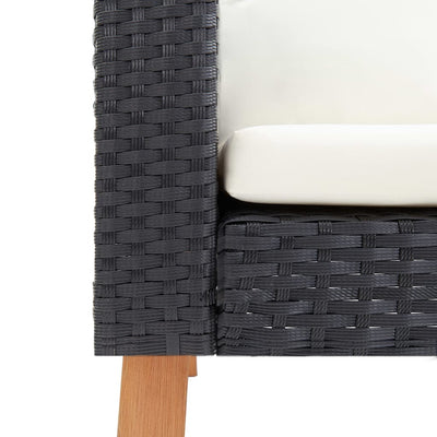 Dealsmate  Single Garden Sofa with Cushions Poly Rattan Black