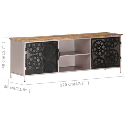 Dealsmate  TV Cabinet 120x30x40 cm Rough Mango Wood