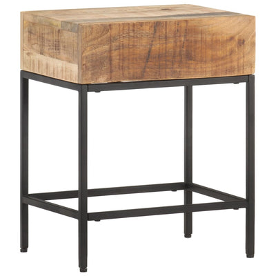 Dealsmate  Side Table 40x30x50 cm Solid Rough Mango Wood
