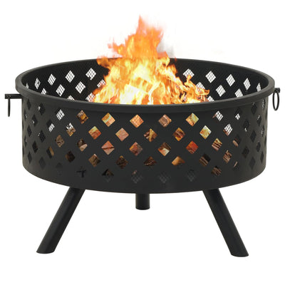 Dealsmate  Fire Pit with Poker 68 cm XXL Steel