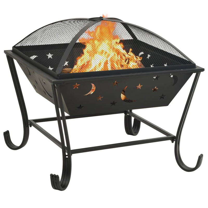 Dealsmate  Fire Pit with Poker 62 cm XXL Steel