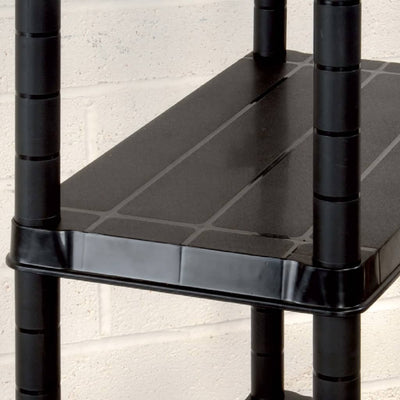 Dealsmate  Storage Shelf 4-Tier Black 61x30.5x130 cm Plastic