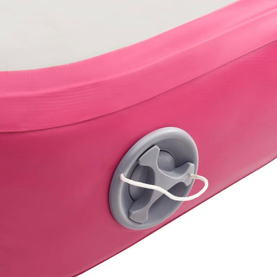 Dealsmate  Inflatable Gymnastics Mat with Pump 400x100x15 cm PVC Pink
