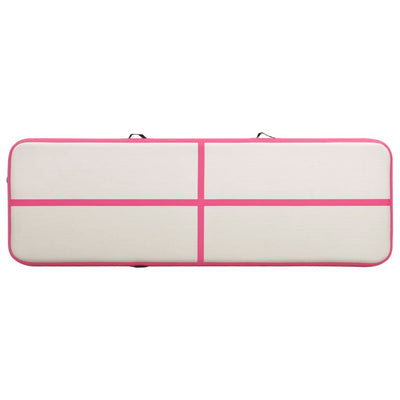 Dealsmate  Inflatable Gymnastics Mat with Pump 300x100x20 cm PVC Pink