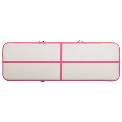 Dealsmate  Inflatable Gymnastics Mat with Pump 400x100x20 cm PVC Pink