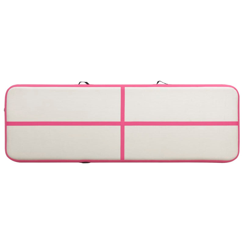 Dealsmate  Inflatable Gymnastics Mat with Pump 400x100x20 cm PVC Pink